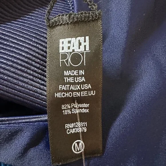 NWT Beach Riot Mackenzie-Heidi Color Block Bikini Top in Blue - Size Medium - Picture 11 of 11